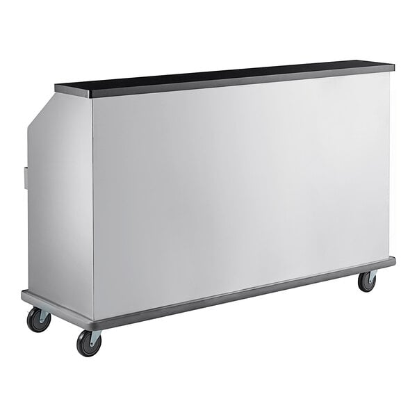 Scratch and Dent Regency 74" Standard Stainless Steel Portable Bar with Two Removable Speed Rails, Ice Bin, and Removable Ice Bin Cover