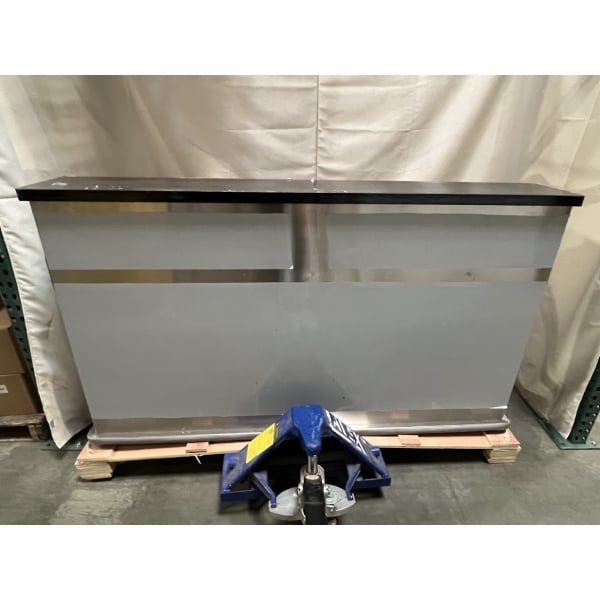 Scratch and Dent Regency 74" Standard Stainless Steel Portable Bar with Two Removable Speed Rails, Ice Bin, and Removable Ice Bin Cover