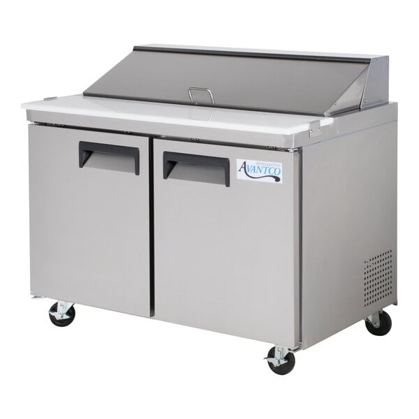 Scratch and Dent Avantco APT-48-HC 47" 2 Door Refrigerated Sandwich Prep Table