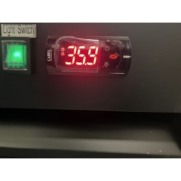 Scratch and Dent Avantco GDC-40-HC 48" Black Swing Glass Door Merchandiser Refrigerator with LED Lighting