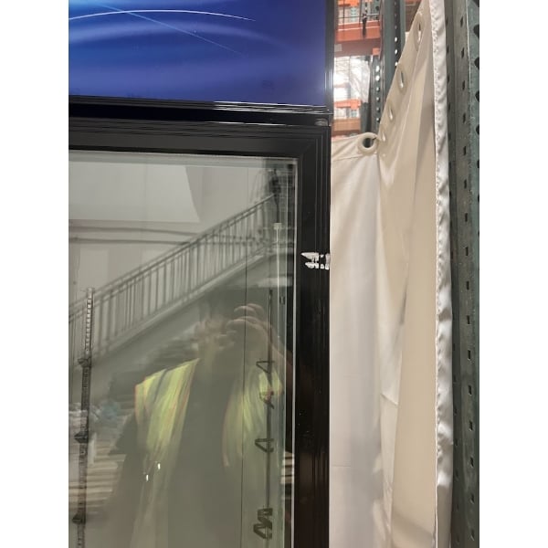 Scratch and Dent Avantco GDC-40-HC 48" Black Swing Glass Door Merchandiser Refrigerator with LED Lighting