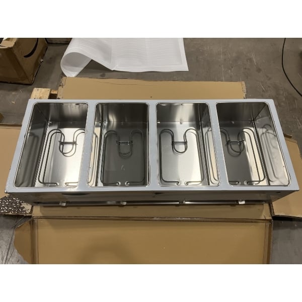 Scratch and Dent ServIt Four Pan Open Well Electric Steam Table with Adjustable Undershelf - 120V, 2000W