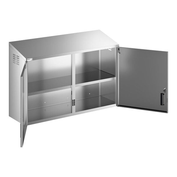 Scratch and Dent Regency 48" NSF Stainless Steel Wall Cabinet with Hinged Doors