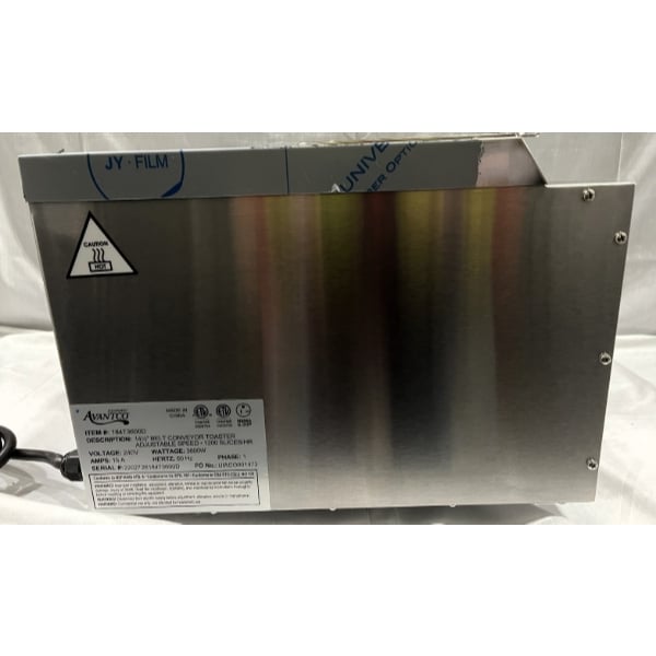 Scratch and Dent Avantco T3600D Commercial 14 1/2" Wide Conveyor Toaster with 3" Opening - 240V, 3600W, 1200 Slices per Hour