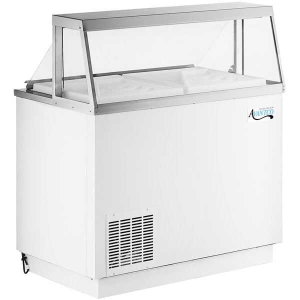 Scratch and Dent Avantco CPW-47-HC 47 1/8" 8 Tub White Deluxe Ice Cream Dipping Cabinet