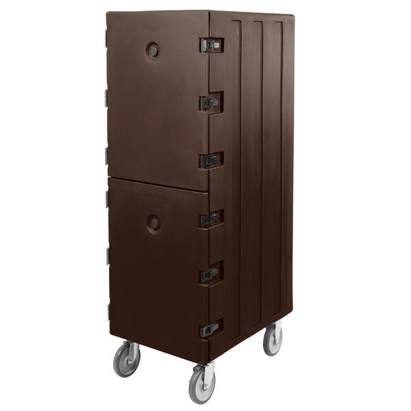 Scratch and Dent Cambro 1826DTC131 Camcart® Dark Brown Double Compartment Tray and Sheet Pan Carrier