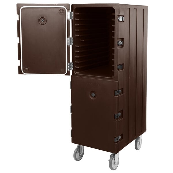 Scratch and Dent Cambro 1826DTC131 Camcart® Dark Brown Double Compartment Tray and Sheet Pan Carrier
