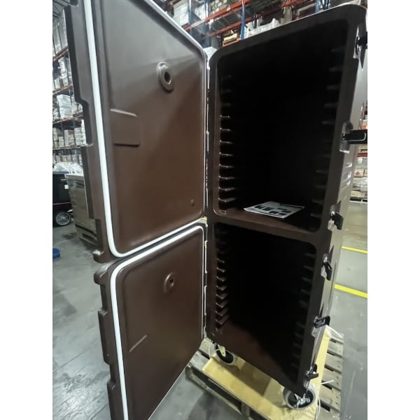 Scratch and Dent Cambro 1826DTC131 Camcart® Dark Brown Double Compartment Tray and Sheet Pan Carrier