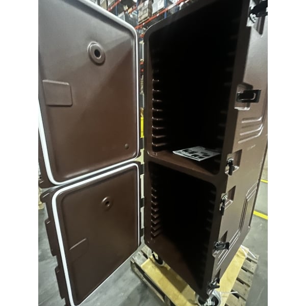 Scratch and Dent Cambro 1826DTC131 Camcart® Dark Brown Double Compartment Tray and Sheet Pan Carrier
