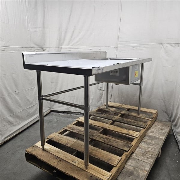 Scratch and Dent Regency 30" x 60" 16 Gauge Stainless Steel Work Table with Right Sink, Faucet, and Cross Bracing