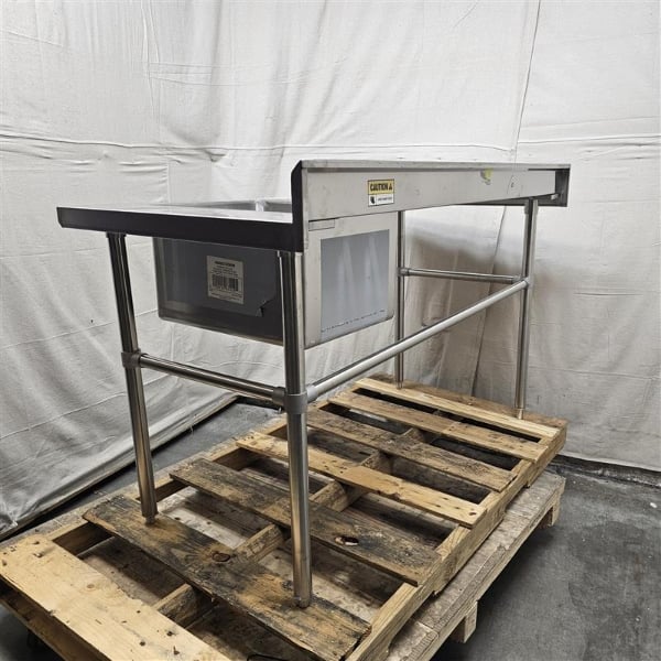 Scratch and Dent Regency 30" x 60" 16 Gauge Stainless Steel Work Table with Right Sink, Faucet, and Cross Bracing