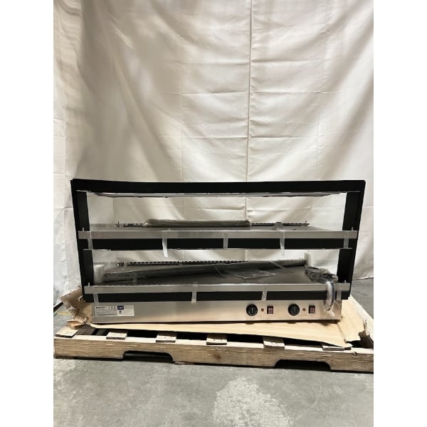 Scratch and Dent ServIt OAM-138D 48" Full Service Slanted 2-Shelf Countertop Heated Display Merchandiser - 1860W, 120V
