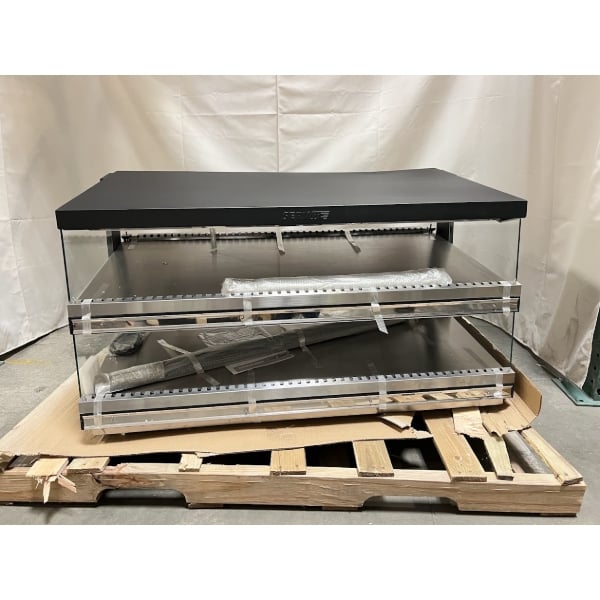 Scratch and Dent ServIt OAM-138D 48" Full Service Slanted 2-Shelf Countertop Heated Display Merchandiser - 1860W, 120V