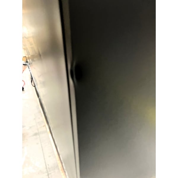 Scratch and Dent Avantco GDC-69-HC 78 1/4" Black Swing Glass Door Merchandiser Refrigerator with LED Lighting