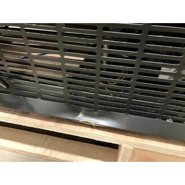 Scratch and Dent Avantco GDC-69-HC 78 1/4" Black Swing Glass Door Merchandiser Refrigerator with LED Lighting