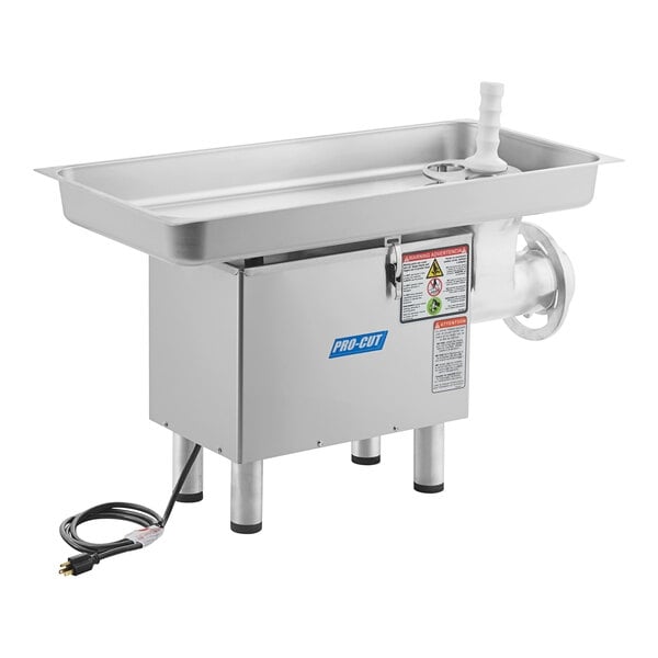 Scratch and Dent ProCut KG-22-W #22 Electric Meat Grinder with Cast Iron Headstock - 110V, 1 hp