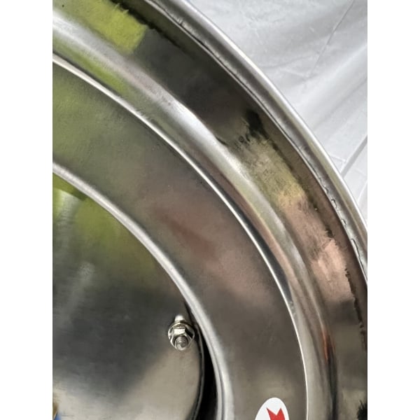 Scratch and Dent Regency Open Stainless Steel Hose Reel with 35' x 3/8" Hose