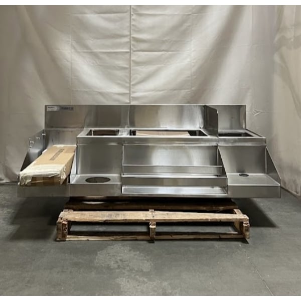 Scratch and Dent Regency Spec Line 60" Stainless Steel Combination Cocktail Station with Drainboard