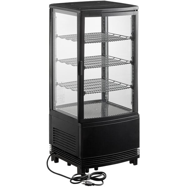 Scratch and Dent Avantco GSM-3-2-HC Black Glass Sided Pass-Through Countertop Display Refrigerator