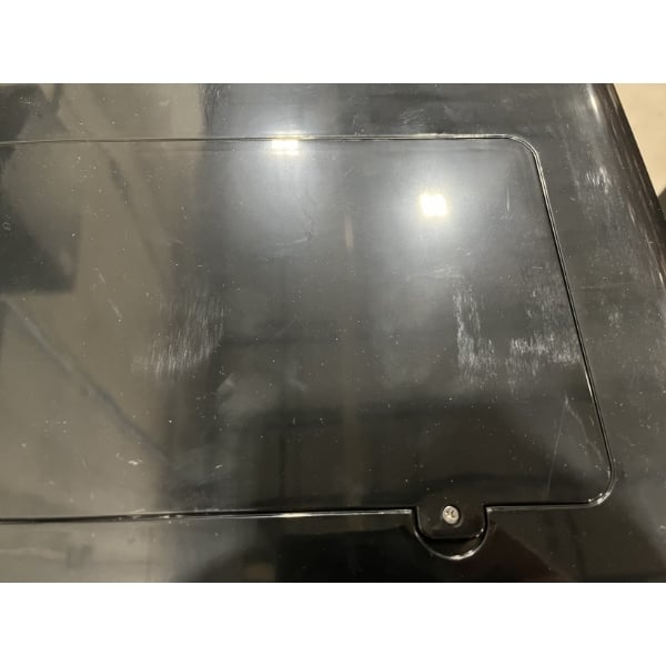 Scratch and Dent Avantco GSM-3-2-HC Black Glass Sided Pass-Through Countertop Display Refrigerator