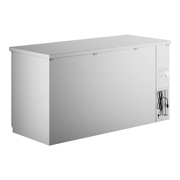 Scratch and Dent Avantco UBB-3-HC 69" Stainless Steel Counter Height Solid Door Back Bar Refrigerator with LED Lighting