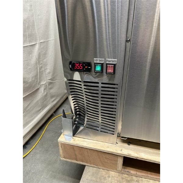 Scratch and Dent Avantco UBB-3-HC 69" Stainless Steel Counter Height Solid Door Back Bar Refrigerator with LED Lighting