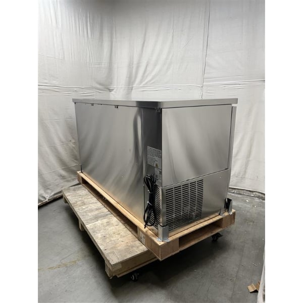 Scratch and Dent Avantco UBB-3-HC 69" Stainless Steel Counter Height Solid Door Back Bar Refrigerator with LED Lighting