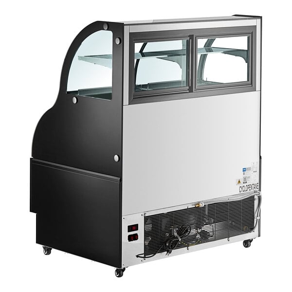Scratch and Dent Avantco CAC-48 47 3/16" Black Curved Dual Service Refrigerated Air Curtain Merchandiser - 115V