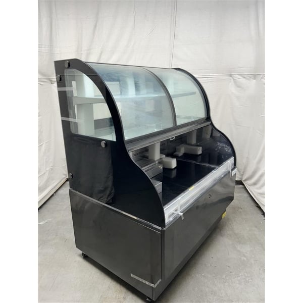 Scratch and Dent Avantco CAC-48 47 3/16" Black Curved Dual Service Refrigerated Air Curtain Merchandiser - 115V
