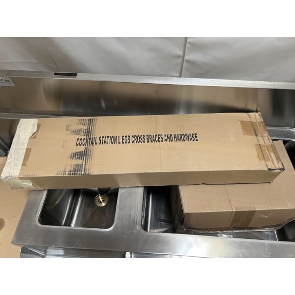 Scratch and Dent Regency Spec Line 60" Stainless Steel Combination Cocktail Station with Drainboard