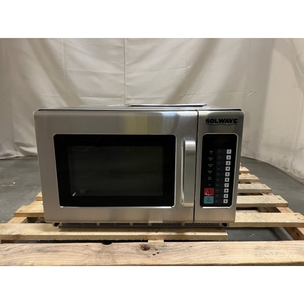 Scratch and Dent Solwave Stackable Commercial Microwave with Large 1.2 cu. ft. Interior and Push Button Controls - 1,200W, 120V