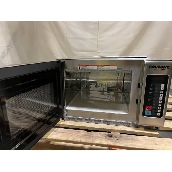 Scratch and Dent Solwave Stackable Commercial Microwave with Large 1.2 cu. ft. Interior and Push Button Controls - 1,200W, 120V
