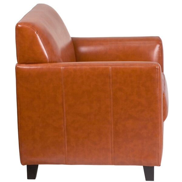 Scratch and Dent Flash Furniture BT-827-1-CG-GG Hercules Diplomat Cognac Leather Chair with Wooden Feet