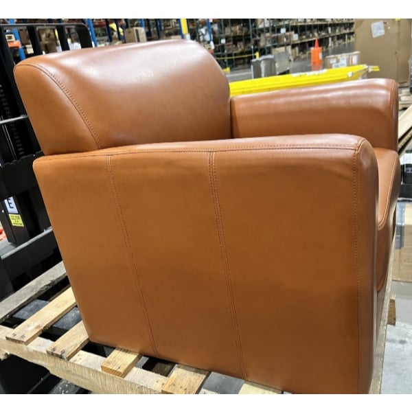 Scratch and Dent Flash Furniture BT-827-1-CG-GG Hercules Diplomat Cognac Leather Chair with Wooden Feet