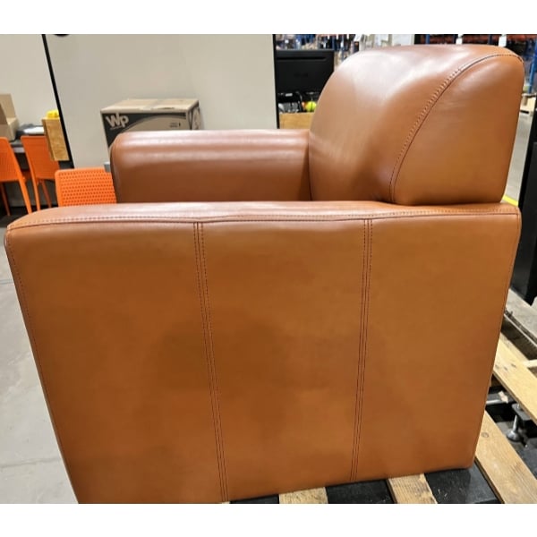 Scratch and Dent Flash Furniture BT-827-1-CG-GG Hercules Diplomat Cognac Leather Chair with Wooden Feet