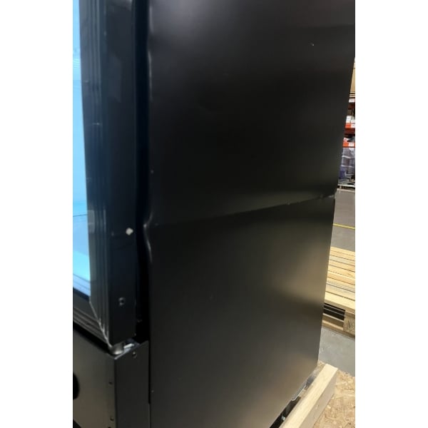 Scratch and Dent Avantco GDC-12F-HC 27" Black Swing Glass Door Merchandiser Freezer with LED Lighting