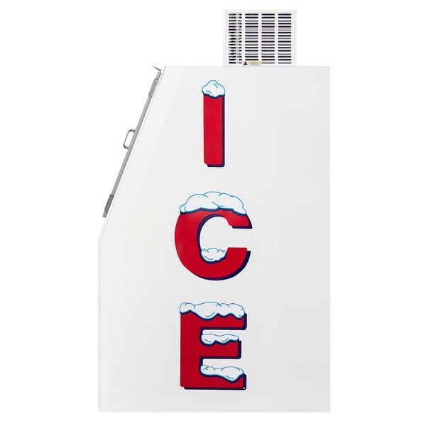 Scratch and Dent Leer 60ASL-R290 73" Outdoor Auto Defrost Ice Merchandiser with Slanted Front and Galvanized Steel Doors