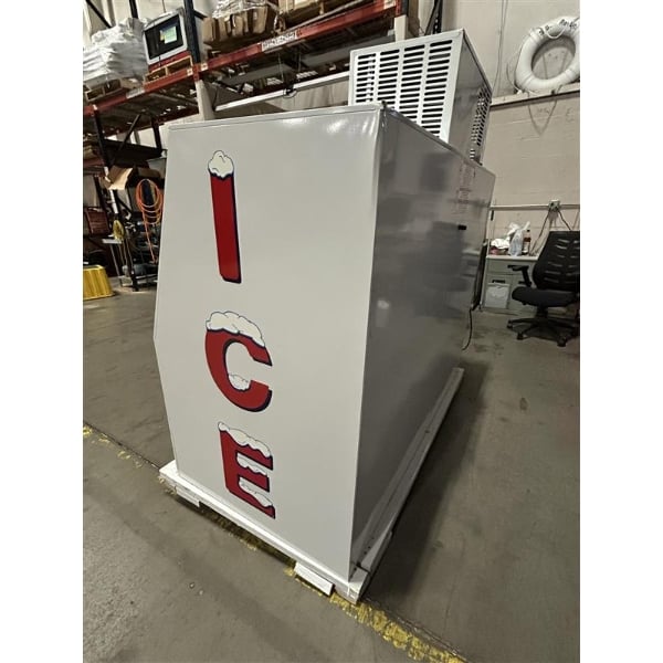 Scratch and Dent Leer 60ASL-R290 73" Outdoor Auto Defrost Ice Merchandiser with Slanted Front and Galvanized Steel Doors