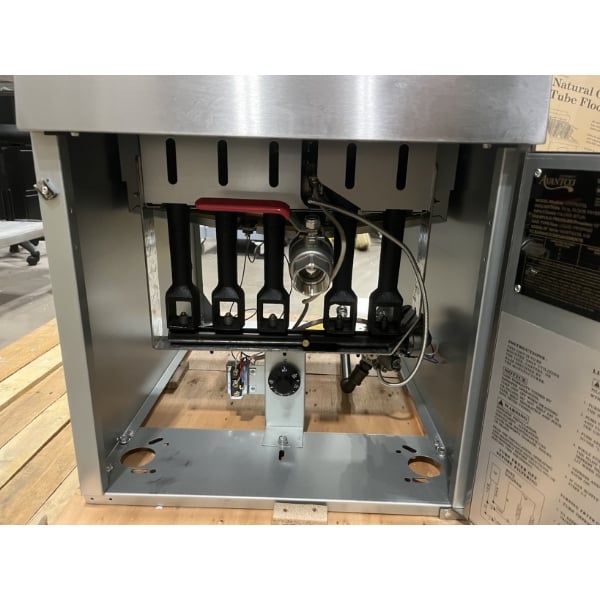 Scratch and Dent Avantco F5-ES-P 65-70 lb. Liquid Propane Stainless Steel Floor Fryer - 100,000 BTU