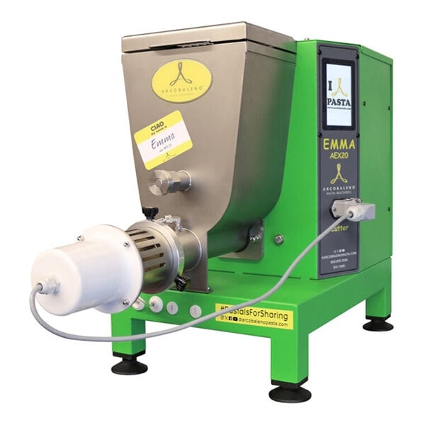 Scratch and Dent Arcobaleno AEX20 Emma 7 lb. Electric Countertop Pasta Extruder with Water Cooling Tank - 120V, 3/4 hp