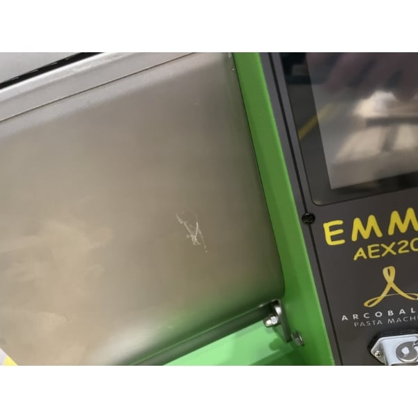 Scratch and Dent Arcobaleno AEX20 Emma 7 lb. Electric Countertop Pasta Extruder with Water Cooling Tank - 120V, 3/4 hp