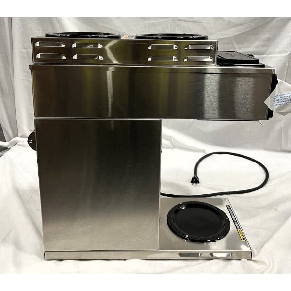Scratch and Dent Bunn 12950.0213 CWTF15-3 Automatic 12 Cup Coffee Brewer with 2 Upper Warmers, 1 Lower Warmer, and Plastic Funnel - 120V