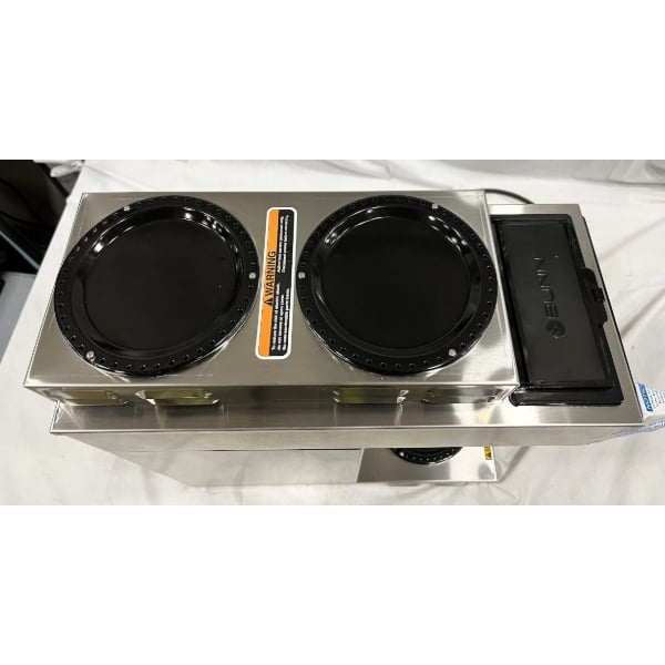 Scratch and Dent Bunn 12950.0213 CWTF15-3 Automatic 12 Cup Coffee Brewer with 2 Upper Warmers, 1 Lower Warmer, and Plastic Funnel - 120V