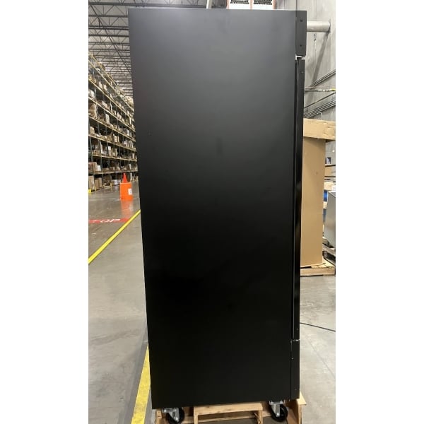 Scratch and Dent Avantco GDC-49-HC 53" Black Swing Glass Door Merchandiser Refrigerator with LED Lighting