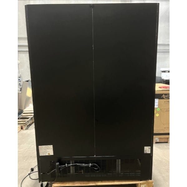 Scratch and Dent Avantco GDC-49-HC 53" Black Swing Glass Door Merchandiser Refrigerator with LED Lighting