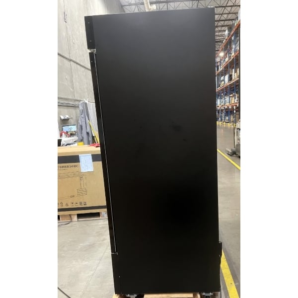 Scratch and Dent Avantco GDC-49-HC 53" Black Swing Glass Door Merchandiser Refrigerator with LED Lighting