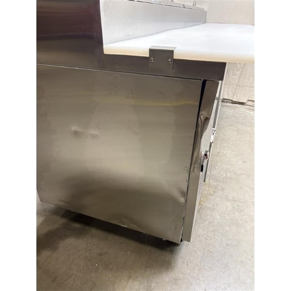 Scratch and Dent Avantco SSPPT-3I 94" 2 Door Refrigerated Pizza Prep Table with 2 Drawers