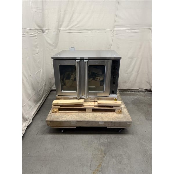 Scratch and Dent MainStreet Equipment EC2-C Double Deck Electric Full Size Convection Oven with Legs - 208V, 3 / 1 Phase, 11 kW