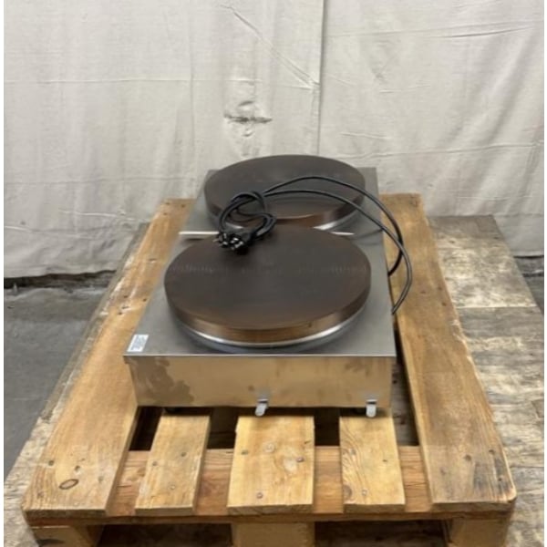 Scratch and Dent Krampouz CECIJ4 15 3/4" Dual Electric Cast Iron Crepe Maker - 240V / 3600W