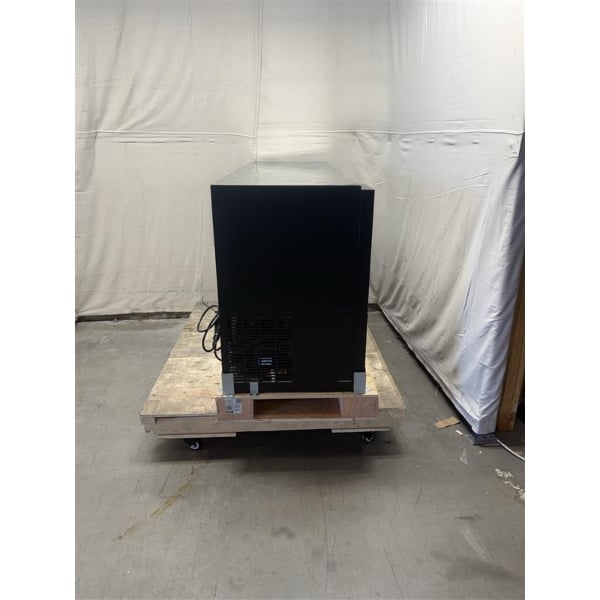 Scratch and Dent Avantco UBB-72S-GT 73" Black Underbar Height Narrow Sliding Glass Door Back Bar Refrigerator with Galvanized Top and LED Lighting